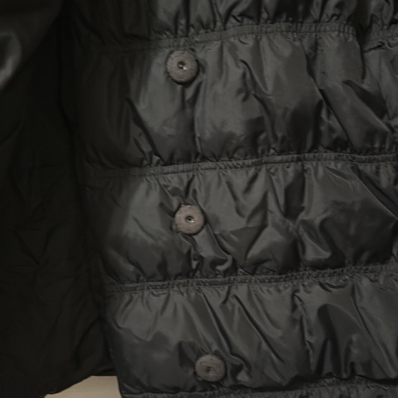 Eileen Fisher Eggshell Recycled Nylon Stand Collar Puffer Coat - Picture 7 of 12